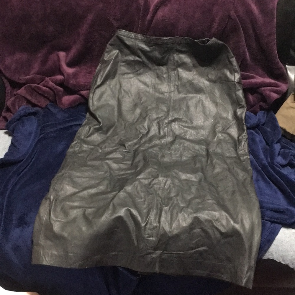 Black leather skirt